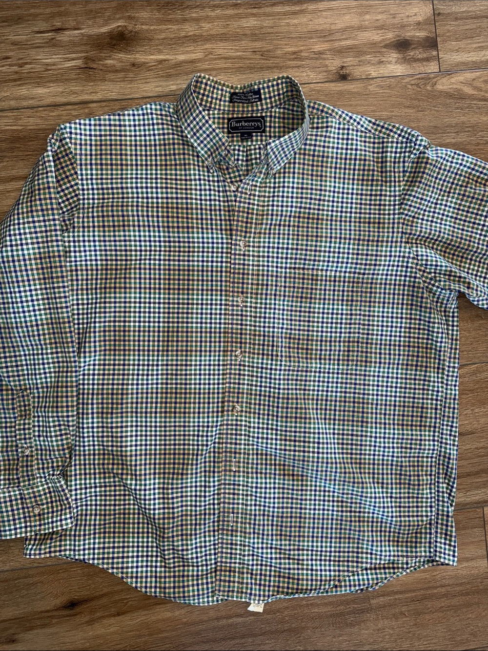 Burberrys Green, Blue & Cream Check Button-Down Shirt - Picture 2 of 3